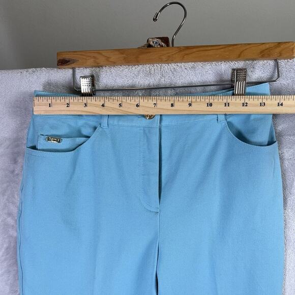 St John Sport Jeans Bright Blue Women's 4 Straight Leg Pants FLAWS* Cotton Blend - Picture 2 of 16